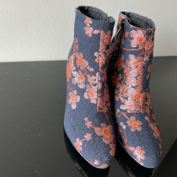 Floral Cherry Blossom Ankle Boots - Picture 2 of 6